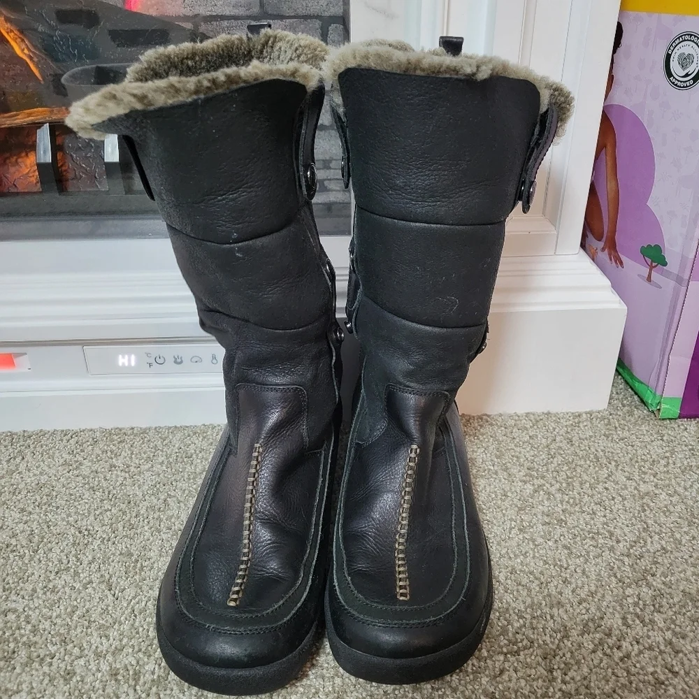 Women's Blondo Canada Mountain Winter Boots Black w/ Shearling Lining, Size 9.5M